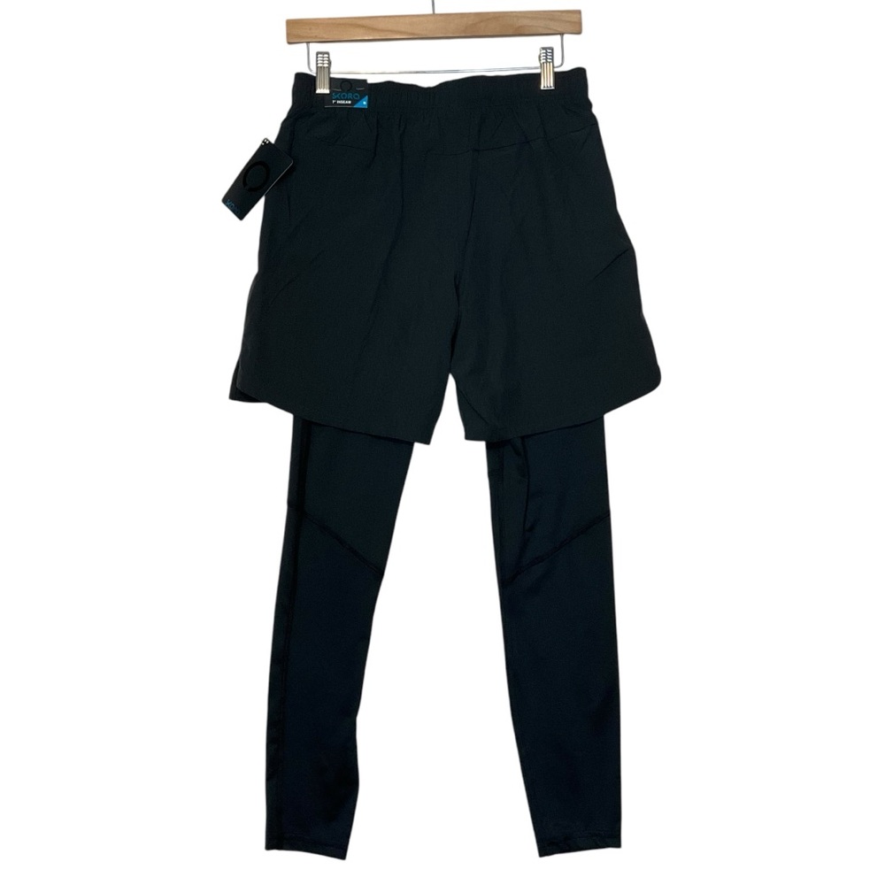 SKORA sz Small Shorts With Tights/ Leggings 7" Inseam Stretch Waist Black